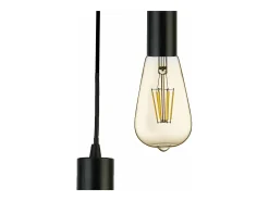 Lampadario Industrial-Nordico Squiggle Acciaio Nero 5 Luci E27