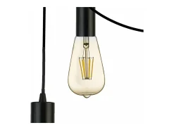 Lampadario Industrial-Nordico Squiggle Acciaio Nero 9 Luci E27