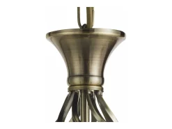Lampadario Industrial-Nordico Zanzibar Acciaio Ottone 6 Luci E14