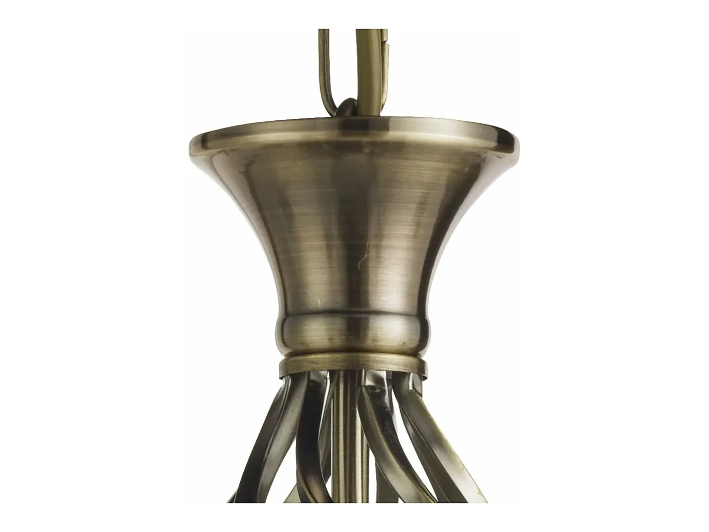 Lampadario Industrial-Nordico Zanzibar Acciaio Ottone 6 Luci E14