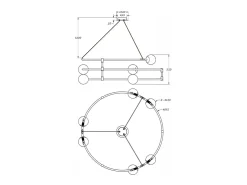 Lampadario Minimal Balance In Metallo Oro 6 Luci E Diffusori Sferici Bianchi