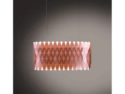 Lampadario Moderno Amanda Polilux ® Pink Metal E Metallo Cromo 6 Luci E27