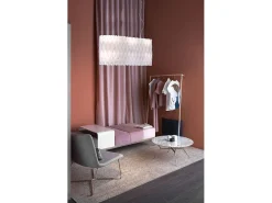 Lampadario Moderno Amanda Polilux ® Bianco E Metallo Cromo 6 Luci E27