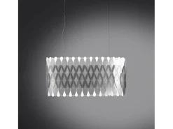 Lampadario Moderno Amanda Polilux ® Argento E Metallo Cromo 6 Luci E27