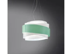 Lampadario Moderno Bea Polilux ® Verde Pastello E Metallo Cromo 3 Luci E27