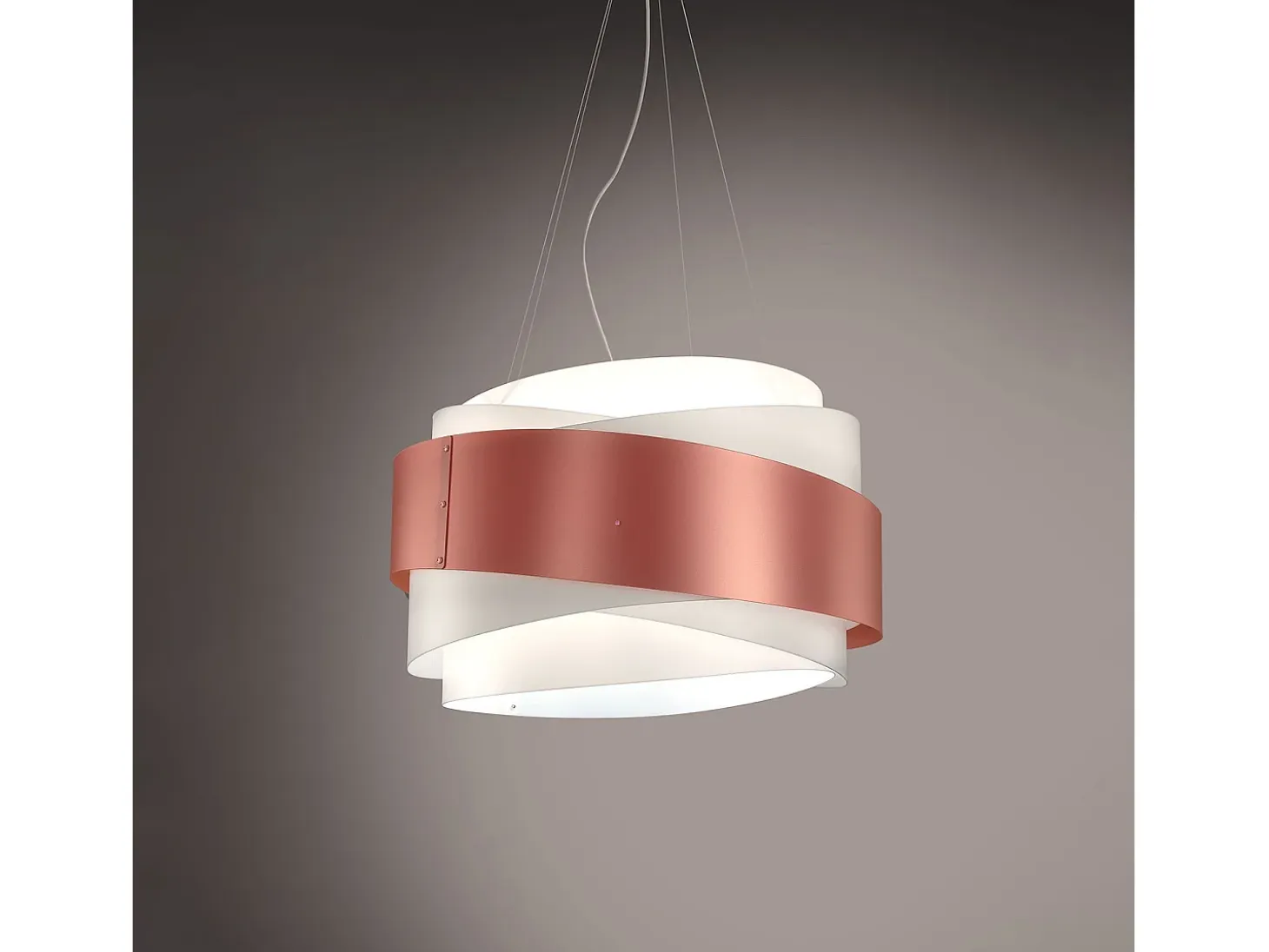 Lampadario Moderno Bea Polilux ® Rame E Metallo Cromo 5 Luci E27 D80Cm