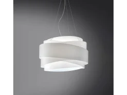 Lampadario Moderno Bea Polilux ® Bianco E Metallo Cromo 3 Luci E27