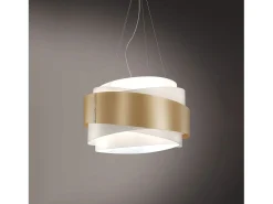 Lampadario Moderno Bea Polilux ® New Gold E Metallo Cromo 5 Luci E27 D80Cm