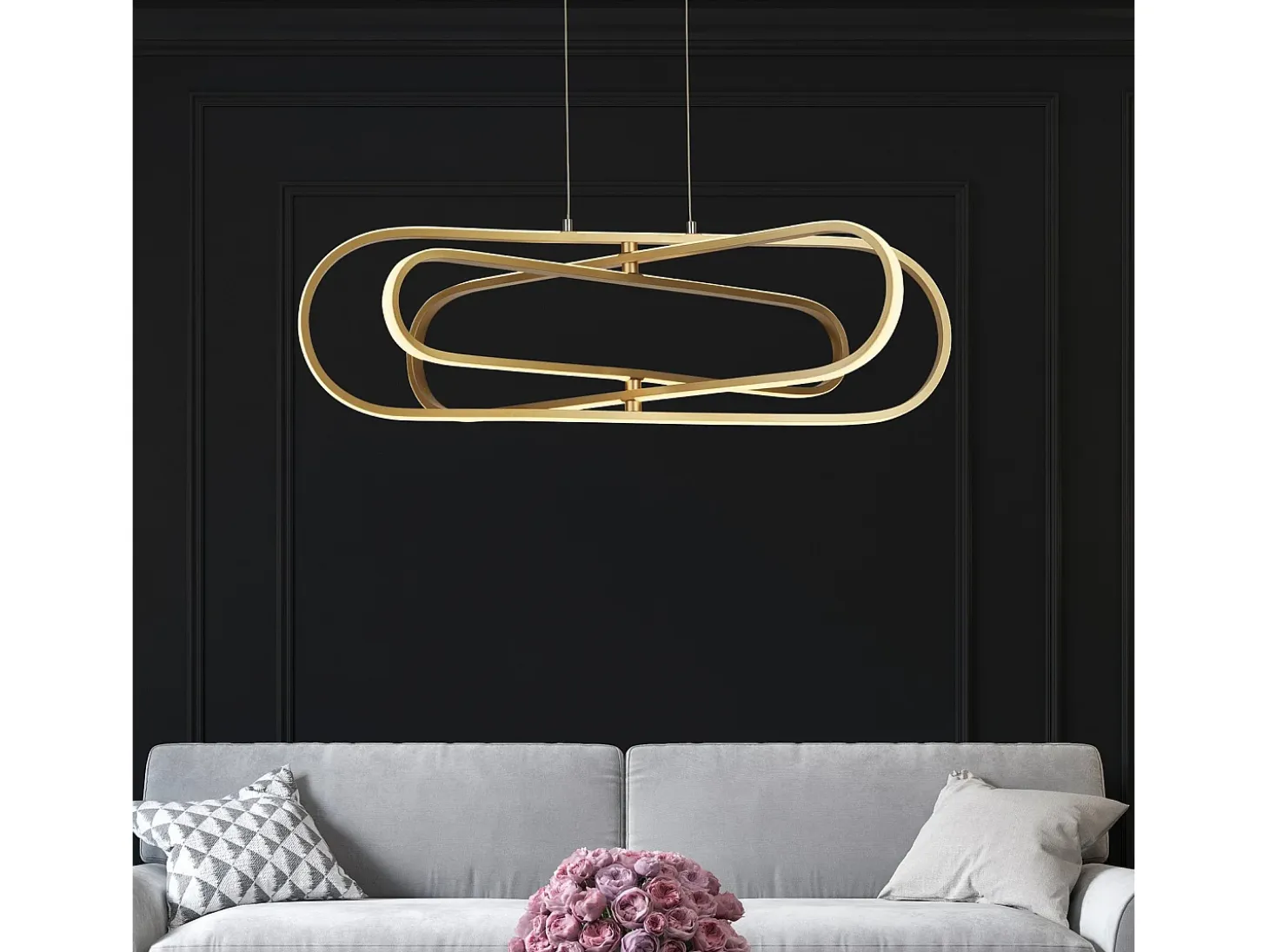 Lampadario Moderno Clip Acciaio Oro Bianco Led 52,51W 3000 - 4500 - 6500K