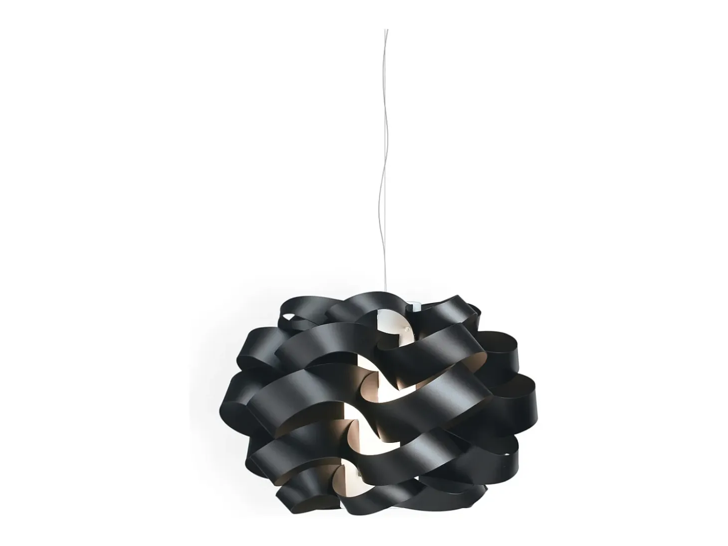 Lampadario Moderno Cloud Polilux ® Nero E Metallo Cromo 3 Luci E27