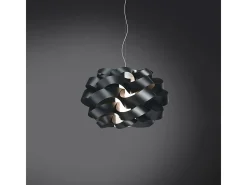 Lampadario Moderno Cloud Polilux ® Nero E Metallo Cromo 3 Luci E27