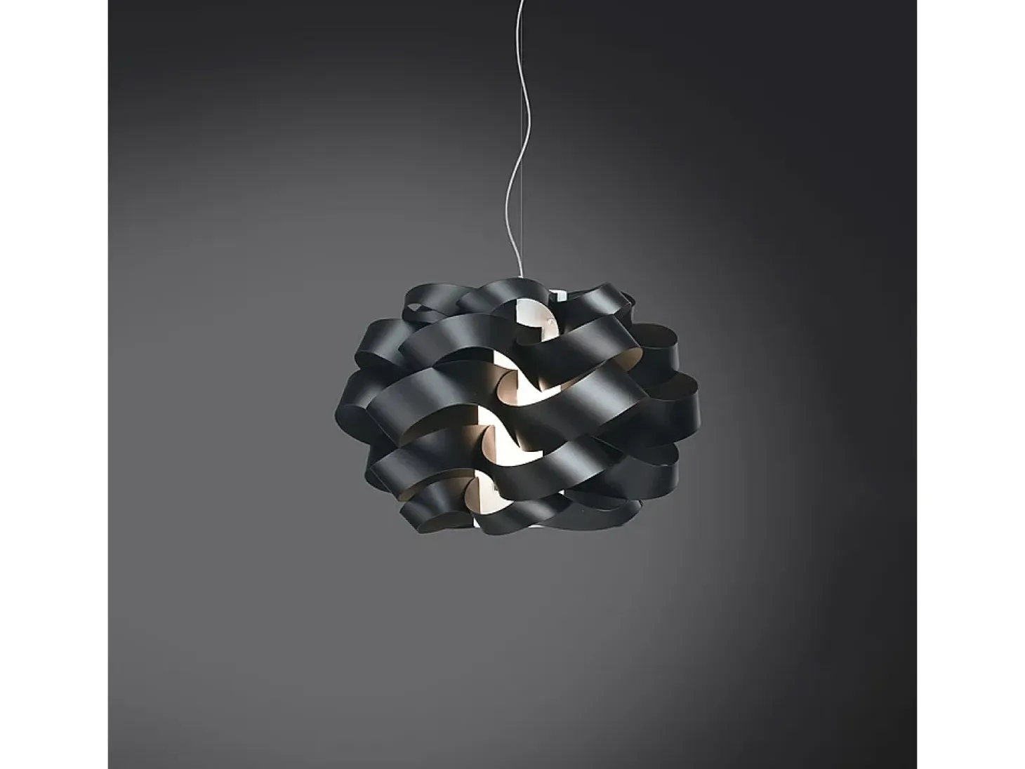Lampadario Moderno Cloud Polilux ® Nero E Metallo Cromo 3 Luci E27