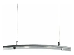 Lampadario Moderno Curva Acciaio Argento Led 20W 3000K
