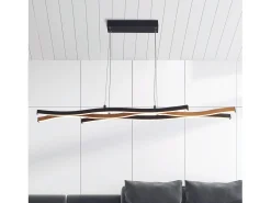 Lampadario Moderno Fioritura Acciaio Nero Alluminio Led 38W 2300 - 3000 - 4000K