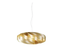 Lampadario Moderno Flat Polilux ® New Gold E Metallo Cromo 5 Luci E27
