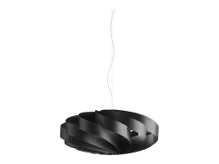 Lampadario Moderno Flat Polilux ® Nero E Metallo Cromo 5 Luci E27