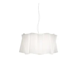 Lampadario Moderno Folio Polilux ® Bianco E Metallo Cromo 5 Luci E27
