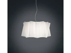 Lampadario Moderno Folio Polilux ® Bianco E Metallo Cromo 5 Luci E27