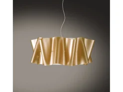 Lampadario Moderno Folio Polilux ® New Gold E Metallo Cromo 5 Luci E27