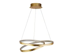 Lampadario Moderno Galleggiante Acciaio Oro Policarbonato Bianco Led 42,4W 3000K