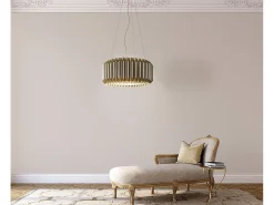 Lampadario Moderno Louise Polilux ® New Gold E Metallo Cromo 3 Luci E27