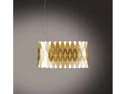 Lampadario Moderno Ovale Amanda Polilux ® New Gold E Metallo Cromo 3 Luci E27