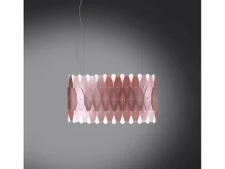 Lampadario Moderno Ovale Amanda Polilux ® Pink Metal E Metallo Cromo 3 Luci E27