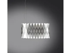 Lampadario Moderno Ovale Amanda Polilux ® Argento E Metallo Cromo 3 Luci E27