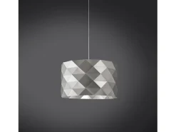 Lampadario Moderno Prisma Polilux ® Argento E Metallo Cromo 3 Luci E27