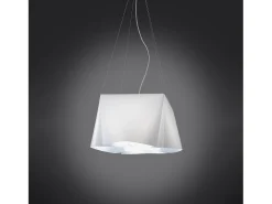 Lampadario Moderno Wanda Polilux ® Bianco E Metallo Cromo 5 Luci E27