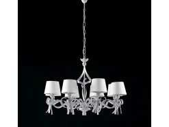 Lampadario Shabby Chic Lucy Bianco 8 Luci BeLight