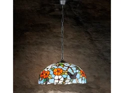 Lampadario Tiffany Vetro Multicolor 3 Luci E27
