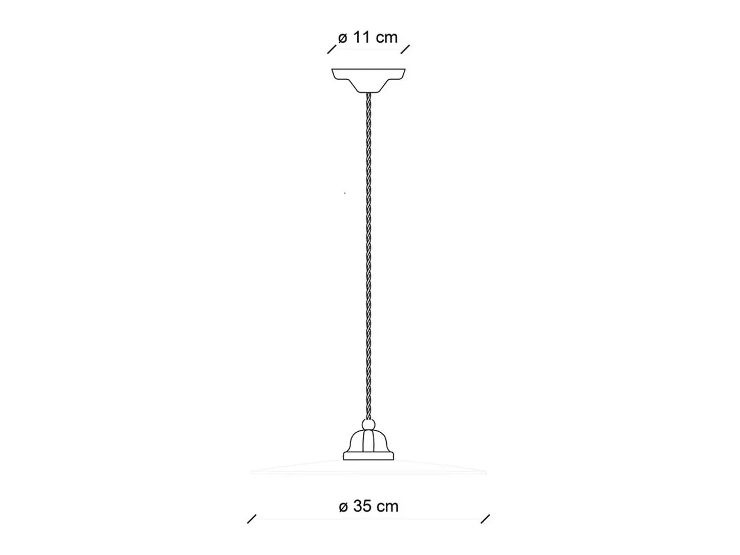 Lampadario Vintage B&W Metallo Smaltato Nero E Bianco 1 Luce E27 35Cm