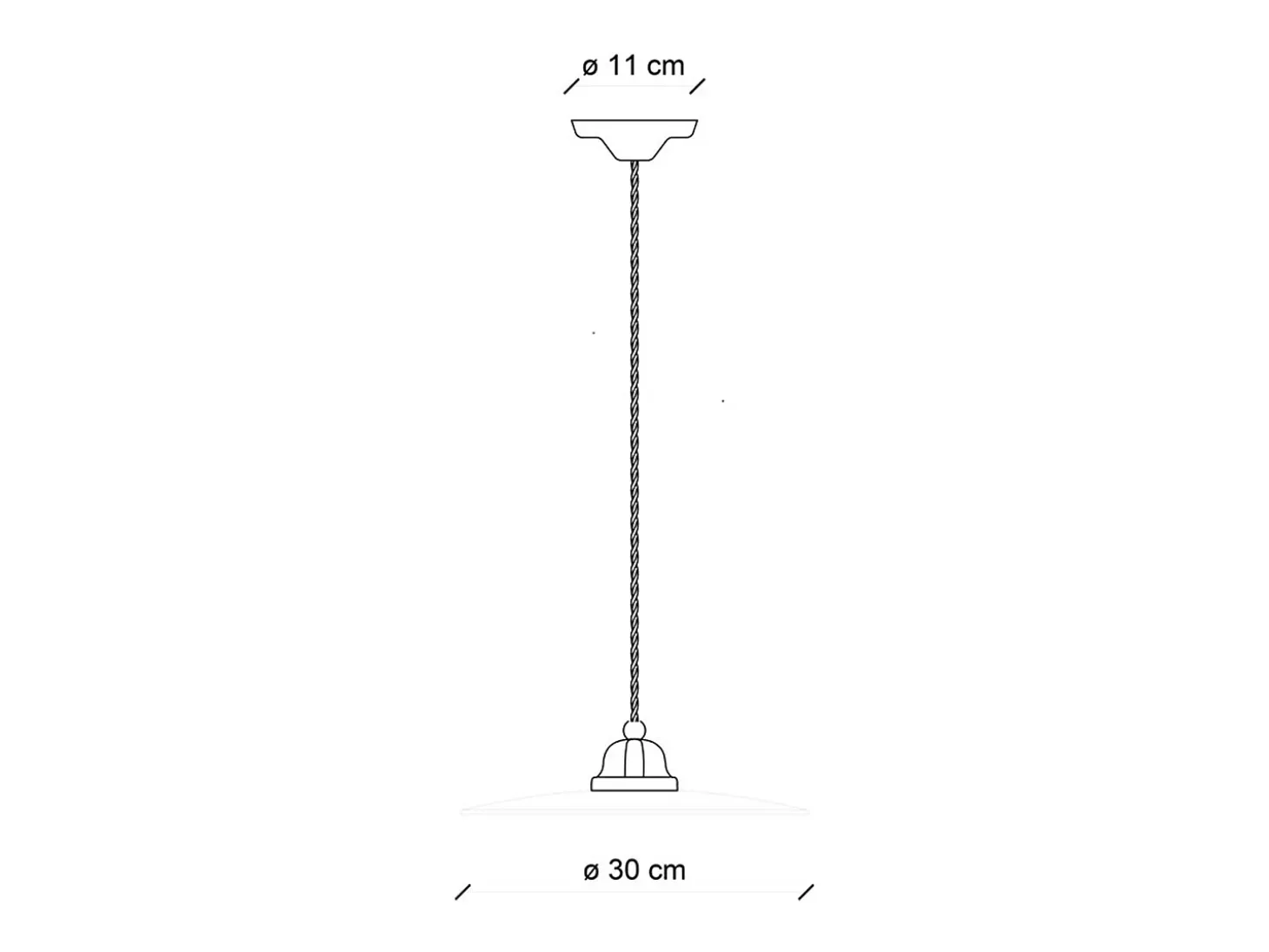 Lampadario Vintage B&W Metallo Smaltato Nero E Bianco 1 Luce E27 30Cm