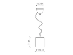 Lampadario Vintage Ceramica Azzurra 1 Luce E27