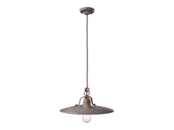 Lampadario Vintage Country Ferro E Ceramica Tortora 1 Luce E27