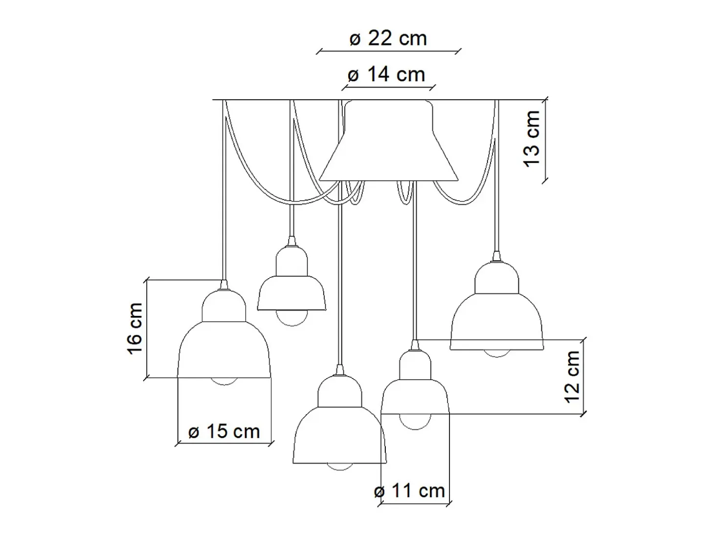 Lampadario Vintage Decò Berimbau Ceramica Grigio Sabbia 3 Luci E27
