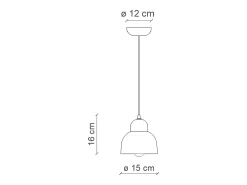 Lampadario Vintage Decò Berimbau Ceramica Crema 1 Luce E27
