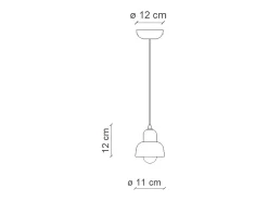 Lampadario Vintage Decò Berimbau Ceramica Grigio Sabbia 1 Luce E14
