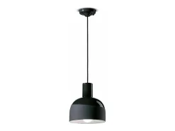 Lampadario Vintage Decò Caxixi Ceramica Nero Carbone 1 Luce E27