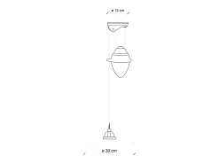 Lampadario Vintage Saliscendi B&W Metallo Smaltato Nero E Bianco 1 Luce E27 30Cm