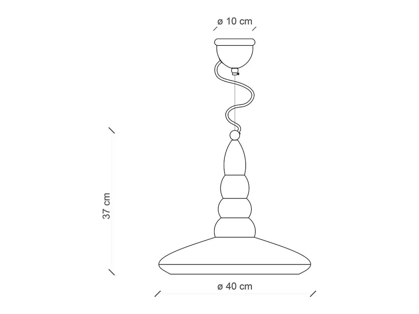 Lampadario Vintage Vague Vintage Ferro E Ceramica Bianco 1 Luce E27 40Cm