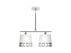 Lampara De 2 Luces Modelo Dalia Acabado Blanco Y Plateado