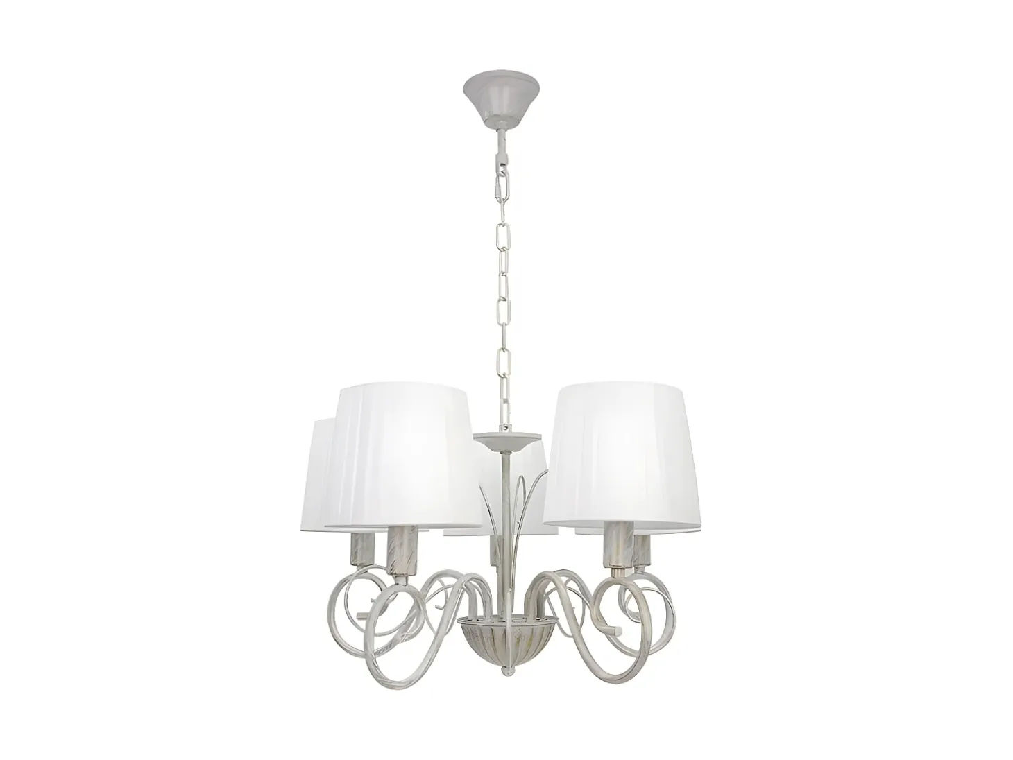 Lampara Amsterdam 5xe14 Blanco/oro Regx45x45 Cm