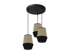 Lampara Circular 3 Luces Color Saco/negro Modelo Campana