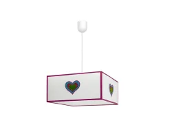 Lampara Colgante Amor 1xe27 Blanco/rosa Regx35x35 De