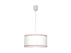 Lampara Colgante Cenefa Blanco/rosa 1xe27 Regx35d De