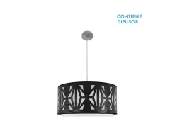 Lampara Colgante Modelo Katerina Cromo/madera Negra