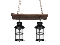 Lampara Colgante Rustico Cortijo 2xe27 Marron De