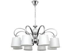 Lampara Concordia 8xe14 Cromo Pantalla Blanca 50-70x78d De
